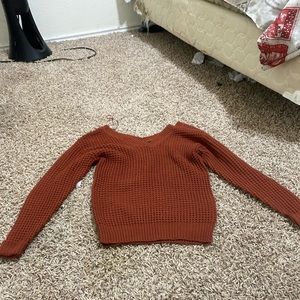 Fall orange knit sweater